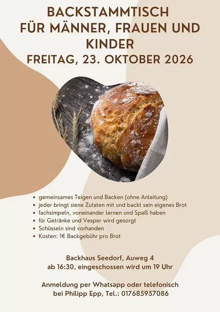 Nächster Backstammtisch 23.10.2026